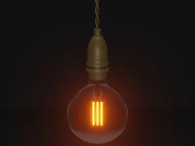 Lightbulb light bulb Low-poly 3D model