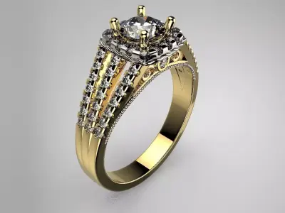 Luxury DIAMOND ENGAGEMENT RING  Diamond Women Rings Fine Jewelry 3D print model