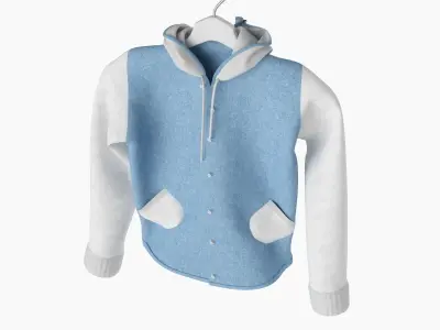 Sweatshirt jacket on hanger 3D model