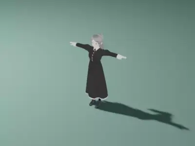 Anime Girl Character - Teacher Style Low-poly 3D model