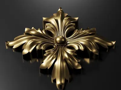 Rozetka06 ornate gold cross 3D model