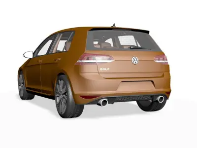 Wolswagen Golf 7 Low-poly 3D model