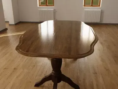 Classic Pedestal Wooden Dining Table 3D model