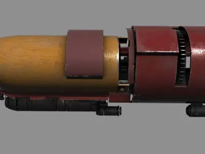 Diesel Punk Train Low-poly 3D model