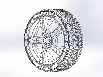 Wheel ENZO B 17inch for scale model 3D print model