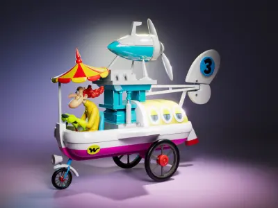 Professor Pat Pending - The Wacky Races 3D print model
