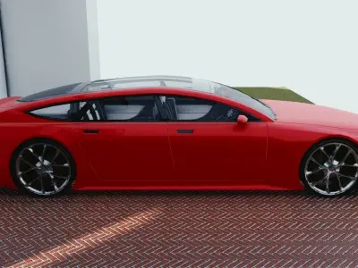 BLENDER EEVEE Brandless Extended Wheelbase 4 door coupe Low-poly 3D model