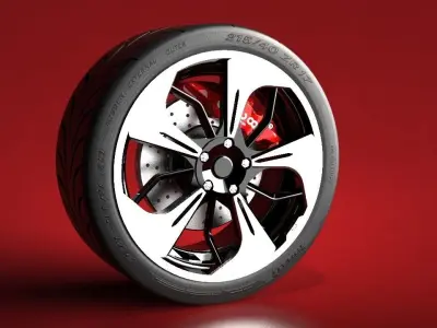 inspired VW golf GTI wheel 3D model