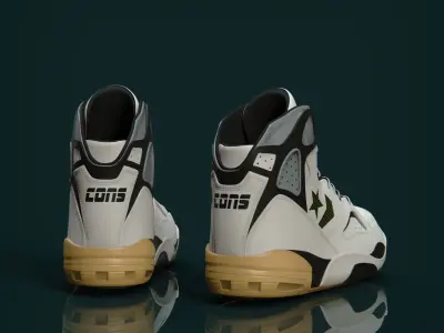 4-Sneakers pair of basketball shoes 3D model