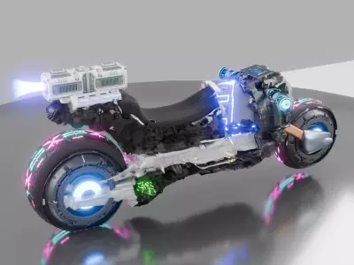 sci fi motorcycle 3D model
