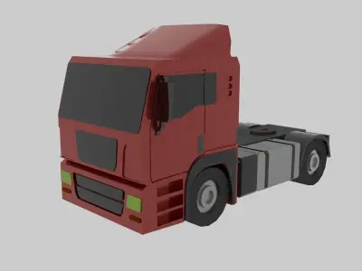 Semi Truck Low Poly Free 3D model