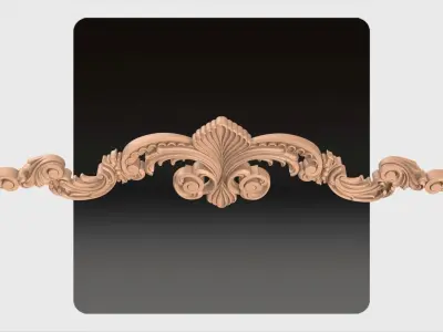 Carved decor ornament for cnc 32 3D model