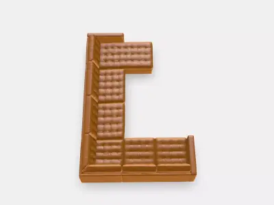 LANDSKRONA Corner sofa 6-seat Low-poly 3D model