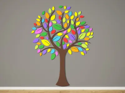 Kindergarten Wall Tree 3D model