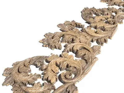 Cartouche-010 shabby chic floral border 3D model