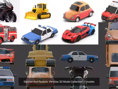 Stylized And Realistic Vehicles 3D Model Collection 3D Model Pack