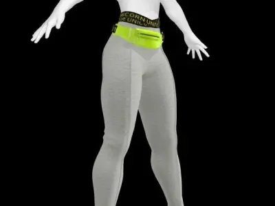 Sporty Woman attire  Low-poly 3D model