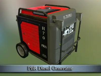 PBR Diesel Generator Low-poly 3D model