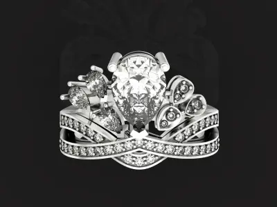 Imperial ring pear and marquise diamond 1048 3D print model