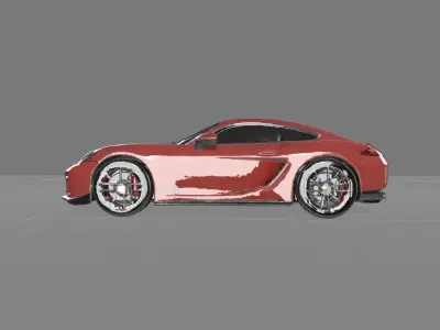 Red Porche Lookalike sports car 3d model Low-poly 3D model