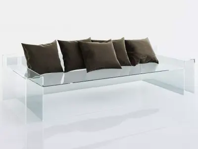 Five dark sofa cushions 3D model