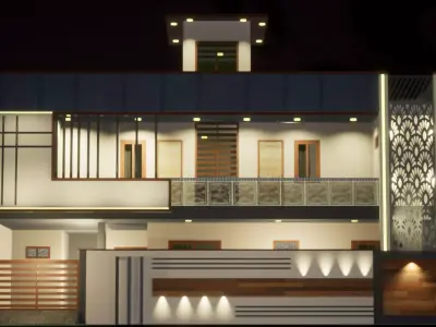 3D Duplex House 3D model