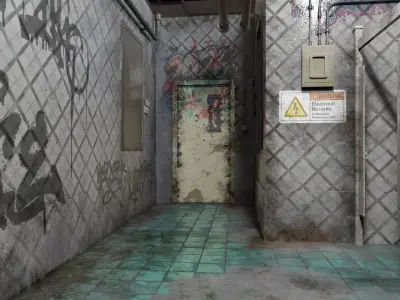 The old public Toilet 1 Low-poly 3D model