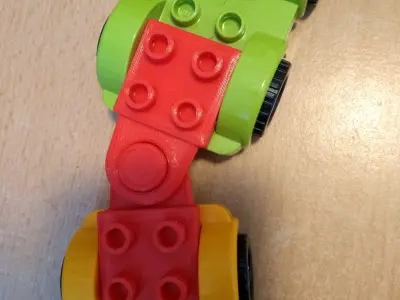 duplo-car-compatible couplers - 3D printable - no support Free 3D print model