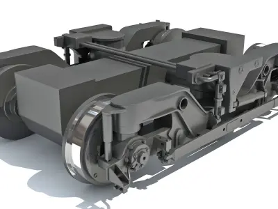 Train Wheels Bogie 3D model
