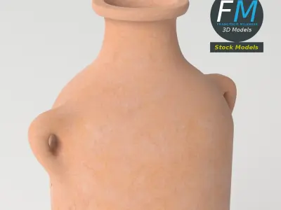Roman amphora on stand 3 3D model