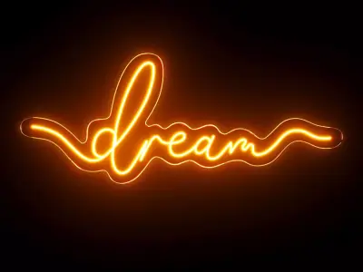 Dream Neon Sign 3D model