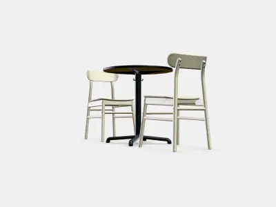 STENSELE - RONNINGE Table and 2 chairs Low-poly 3D model