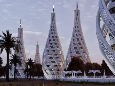 Futuristic Organic Building Ver-3 3D model