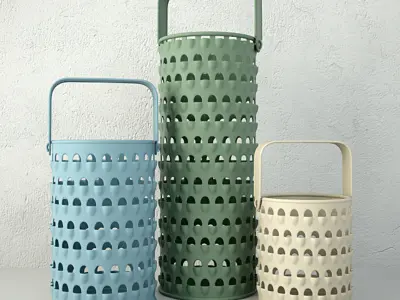 Ella Elaine Grater Candleholder Set 3D model