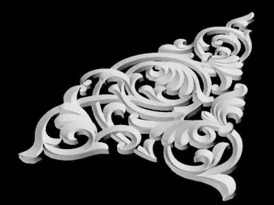 Central decor ornament for furniture 3D model 474
