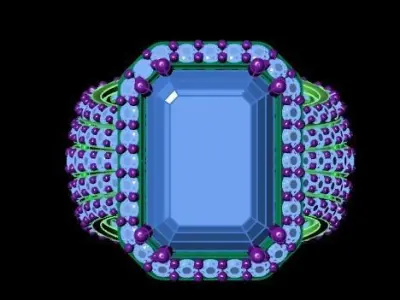 Emerald RING 3D print model shop