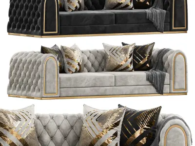Luxury Chesterfield Sofa 3D model