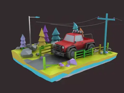 Cartoon Car collection toon vehicle animation character sport 3D model