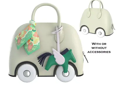 Hermes Mini Bolide Bag On Wheels Mint Low-poly 3D model