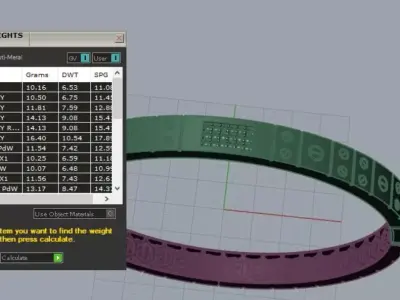 Luxury Gold Bracelet with Screw Details and Diamond Setting 3D print model