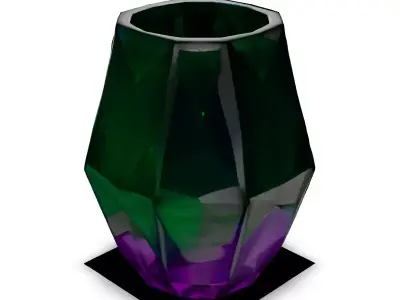 Stylish Faceted Crystal Vase Low-poly 3D model