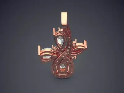 Luxury Pendant With Plenty Of Diamonds CAD 5100 3D print model