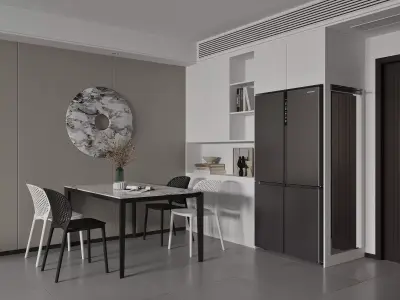 Modern living room dining room interior scenes 450 3D model