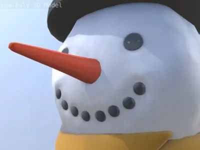 Snowman Low-Poly-Version Low-poly 3D model