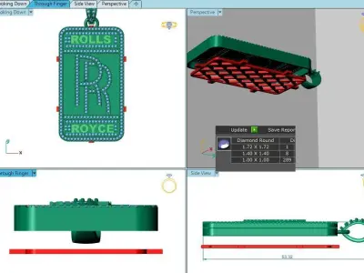 Luxury in Motion Diamond Rolls Royce Locket 3D print model