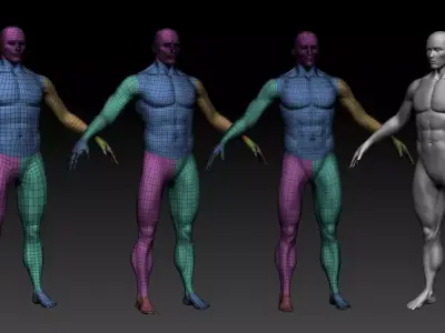 Human Base mesh - Game Ready - UE4 Mannequin setup 3D model
