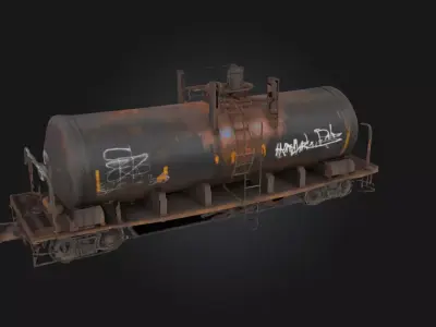 Rusty Tanker Car  Weathered Freight from an Industrial Past 3D model