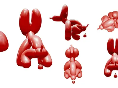 Pooping Balloon Sausage Dog Low-poly 3D model