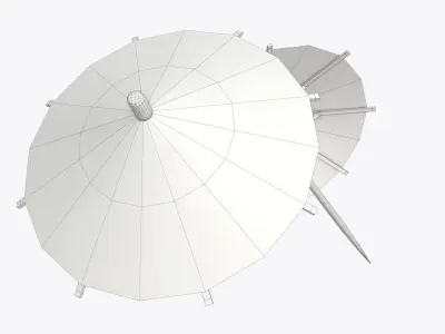 Cocktail wooden umbrella decoration  3D model