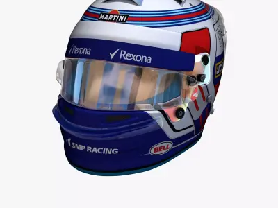 Sirotkin helmet 2018 Low-poly 3D model